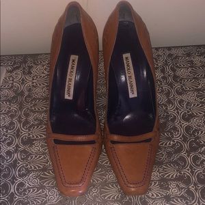 Designer Nude work heels by Manolo Blahnik